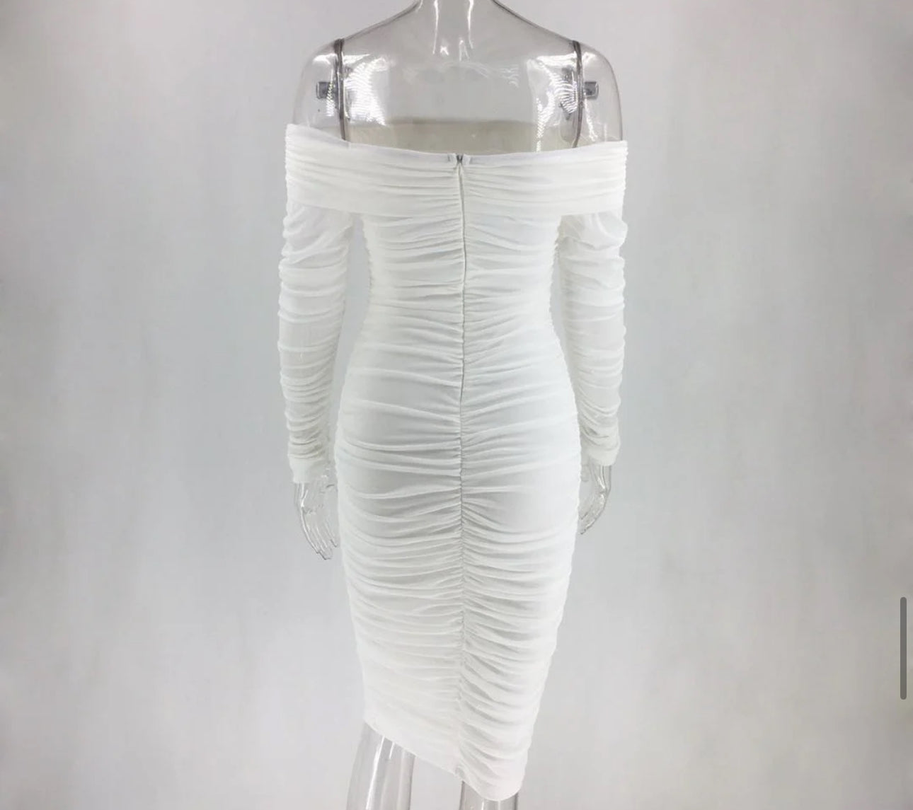 Vestido Midi Transparente Ombro a Ombro Cobry