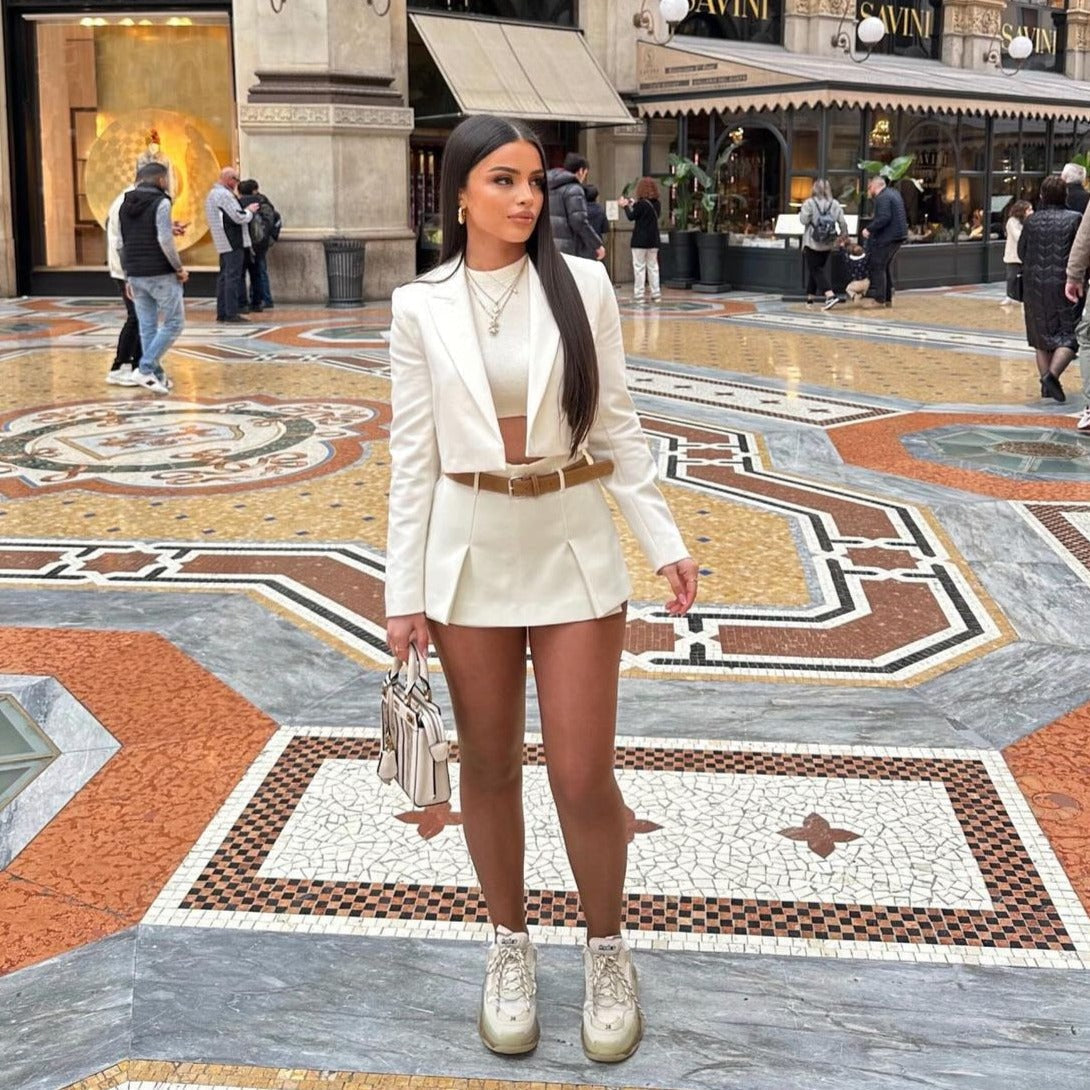 Conjunto Blazer e Saia Tulipe Off White