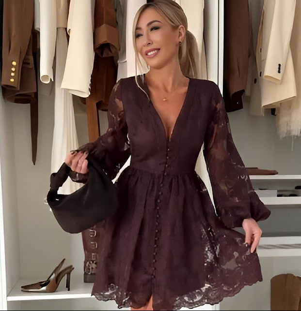 Robe Dentelle Chocolat